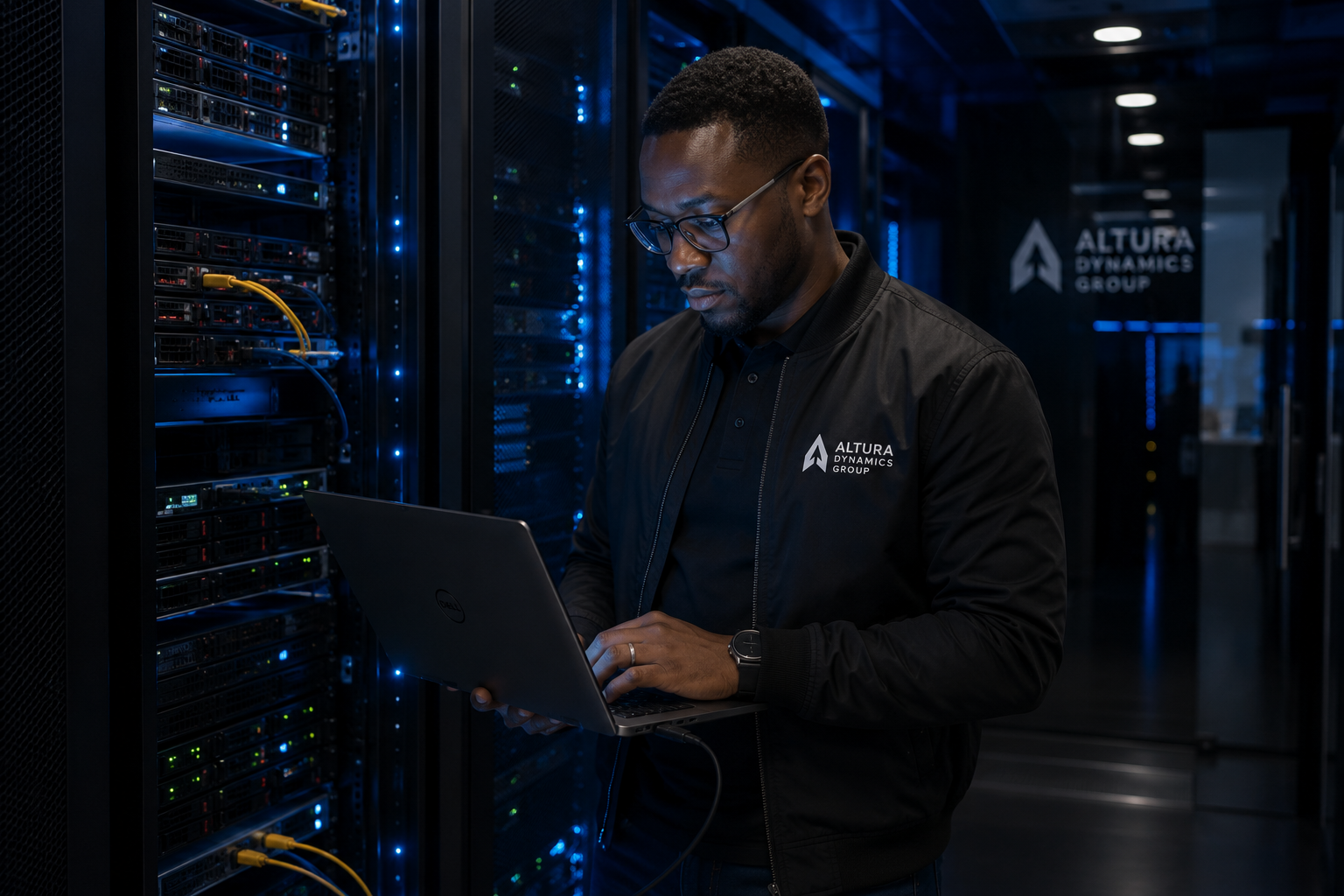 Professional workspace representing data security